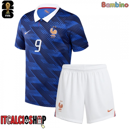 Francia Marcus Thuram #9 Prima Maglia Bambino Mondiali 2026 Manica Corta (+ Pantaloni corti)